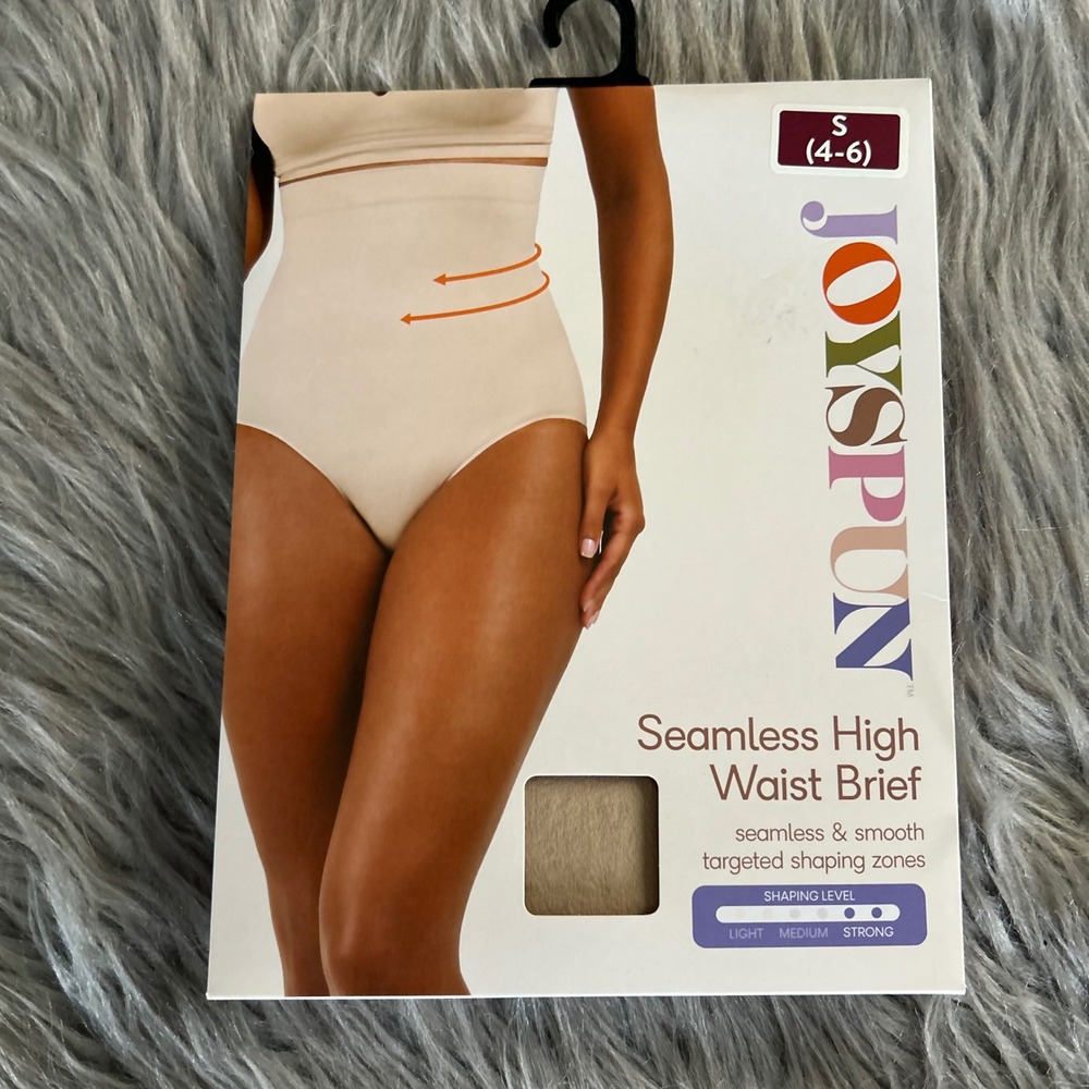 Joyspun Seamless High Waist Brief Womens Size Small (4-6)‎ Tan Shapewear Shaping